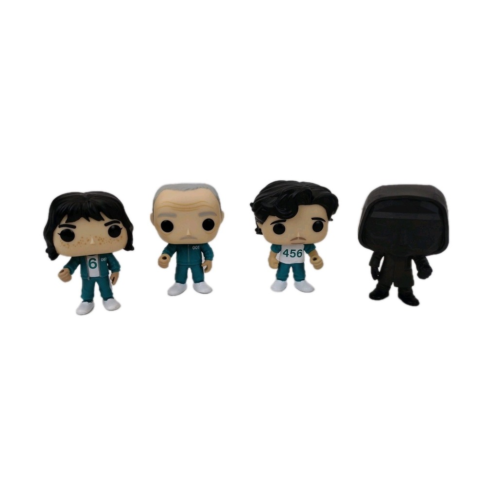 Funko Pop! TV: Squid Game 4 Vinyl Figures  Front Man, 6, 456, and  001 Approx 3"